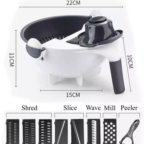 Multi-functional Vegetable Chopper with Vegetable Colander and Drainer Basket - Picture 3 of 8